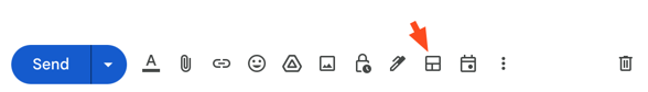 Screenshot showing the toolbar of a Compose window in Gmail